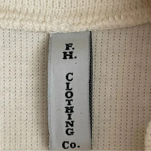 F. H. Clothing Off White Cotton Mock Neck Boxy Pullover Womens Sweater SZ L - Picture 8 of 13